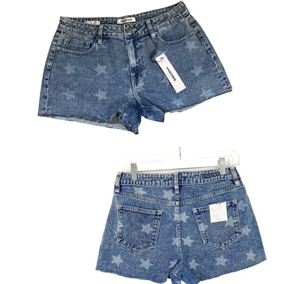 NWT Vigoss® Stars ACE 3" High Rise Denim Shorts | Size 26 - Picture 8 of 15